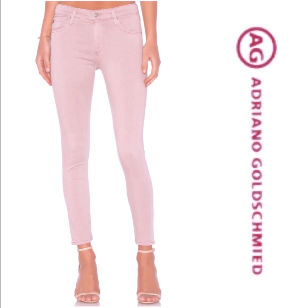 AG Adriano Goldschmied The Stevie Ankle blush pink jeans - Picture 1 of 15